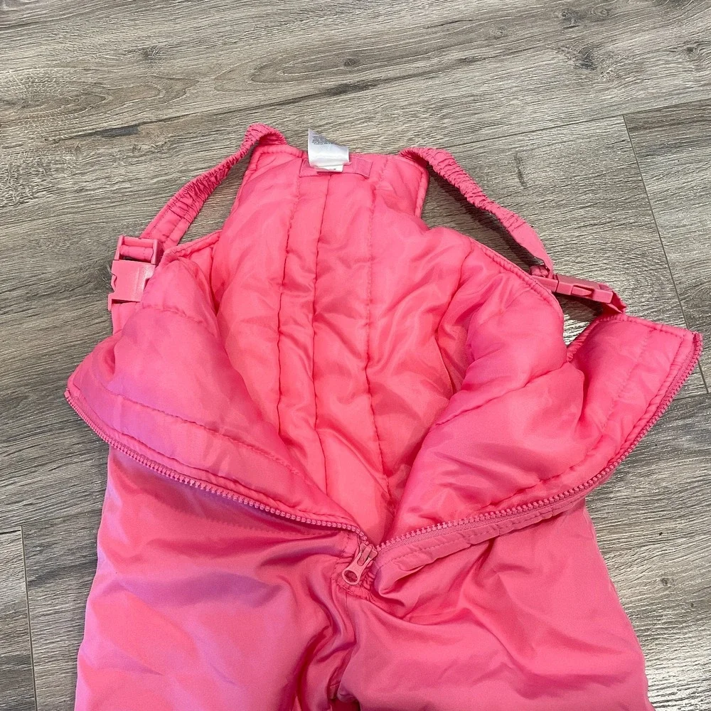 Carter's Toddler Girls Size 4 Pink Snow Pants Bibs Thick Warm Overalls